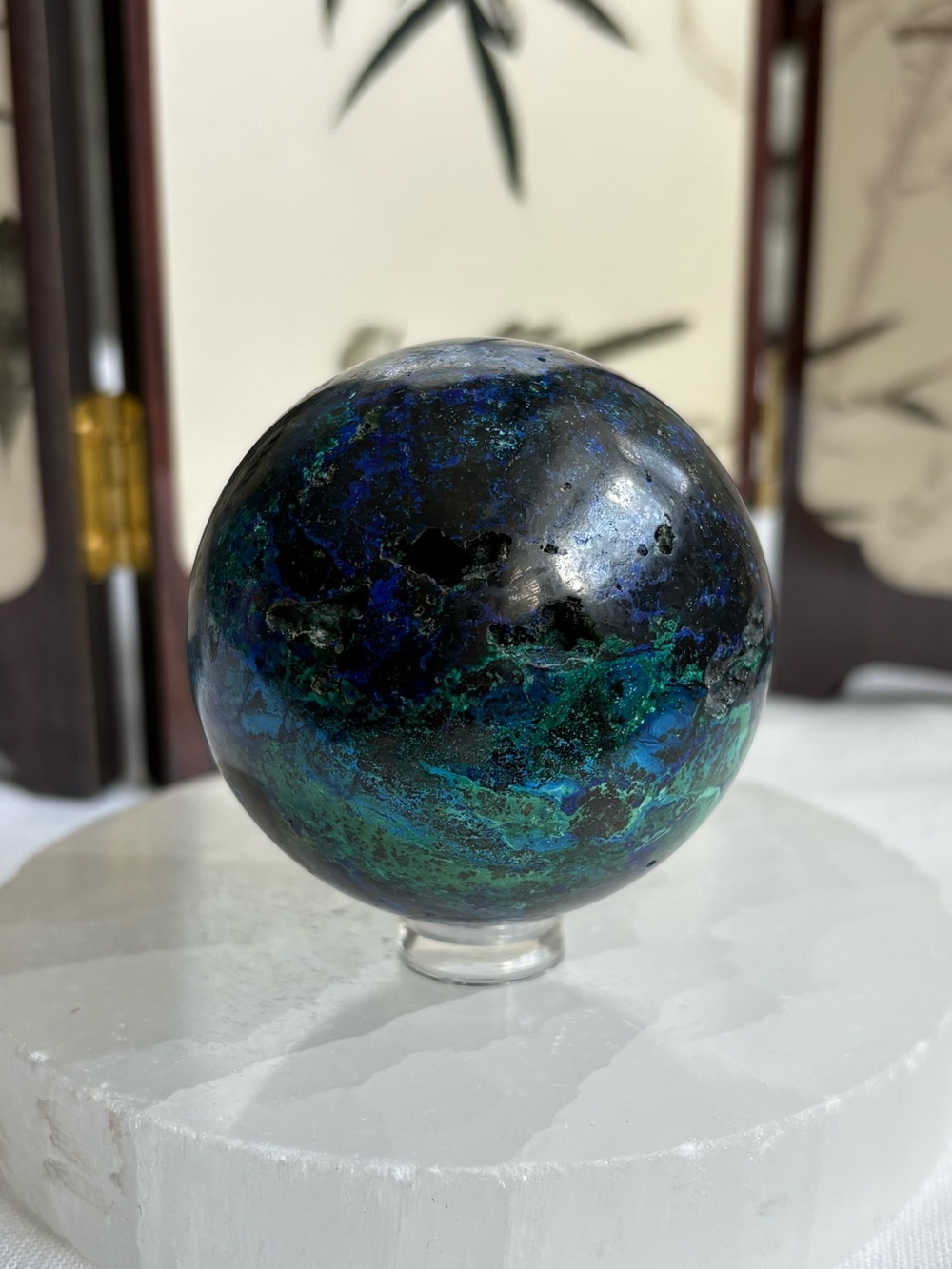 Azurite and malachite sphere - Picture 3 of 7